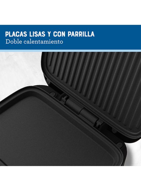 Sandwichera Compacta con Platos Hondos Negro CKSTSM400-6