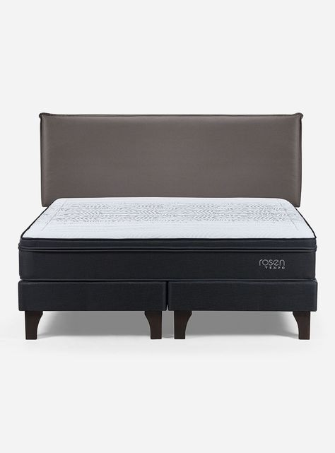 Cama Europea Tempo King + Respaldo Maurice Chocolate-1