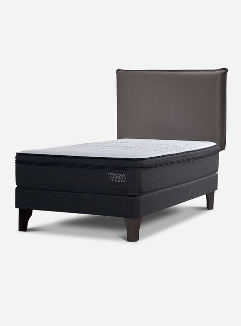 Cama Europea Tempo 1.5 Plazas + Respaldo Maurice Chocolate-0