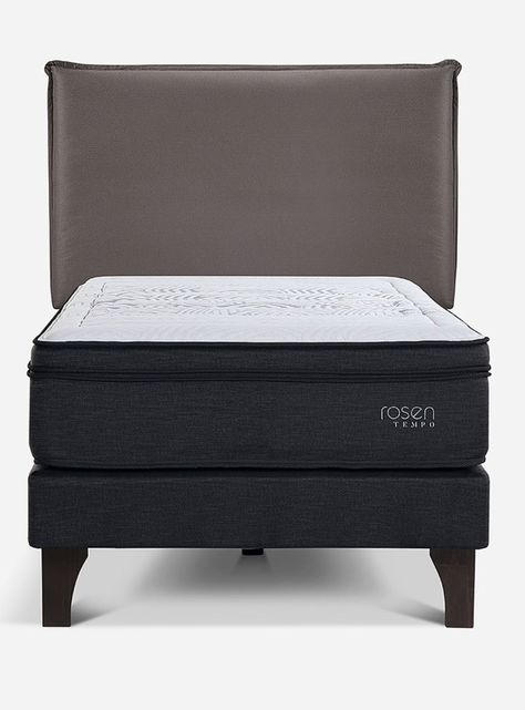 Cama Europea Tempo 1.5 Plazas + Respaldo Maurice Chocolate-1
