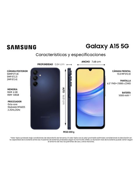 Smartphone Galaxy A15 5G 128GB 6.5" Black Liberado-4