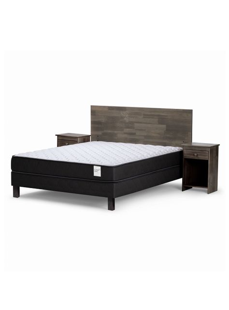 Cama Europea Wave 1.5 Plazas Base Normal Tabor Grafito-0