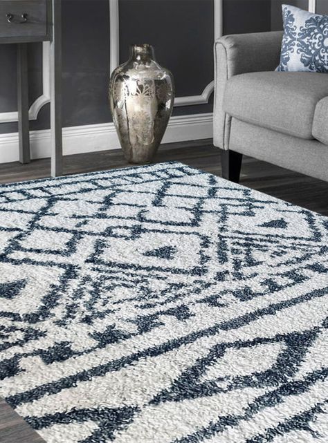 Alfombra Shaggy Gardenia 150 x 200 cm Blanco-1