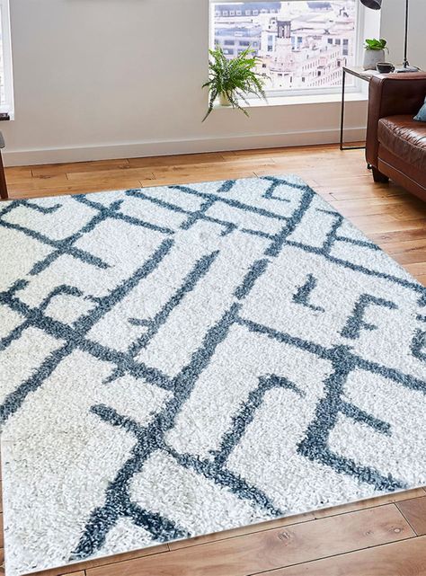 Alfombra Shaggy Gardenia 150 x 200 cm Snow-1