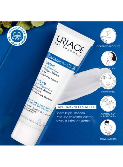 Crema Reparadora Uriage Bariéderm-CICA con Cobre y Zinc 100 ml-3