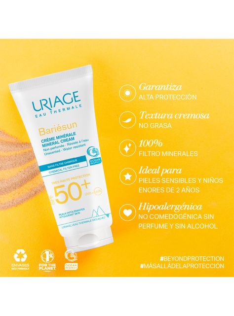 Protector Solar Bariésun Crema Mineral SPF50+ 100ml Uriage-2