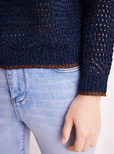 Sweater Aterciopelado con Tejido Abierto-3
