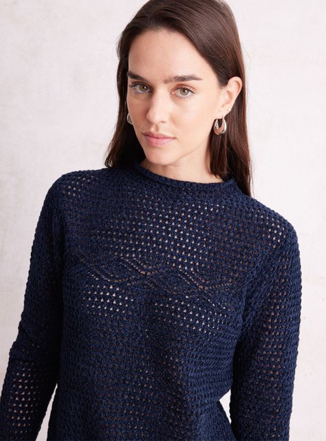 Sweater Aterciopelado con Tejido Abierto-2
