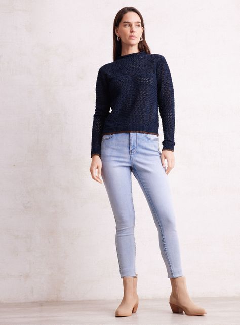 Sweater Aterciopelado con Tejido Abierto-4