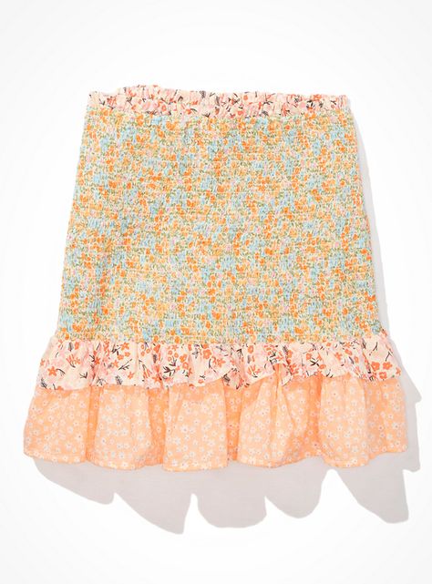 Falda Mini Floral Vuelos Algodón-2