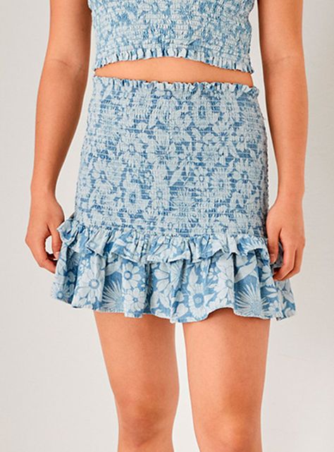 Falda Mini Floral Vuelos-0