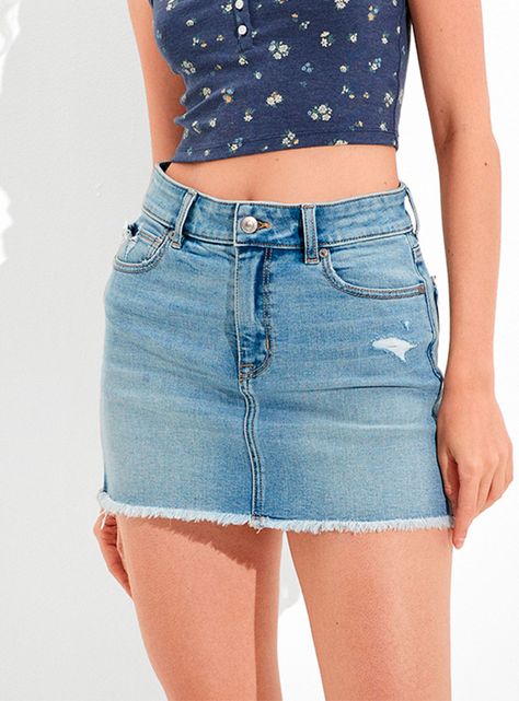 Mini Falda Denim High-Waisted-0