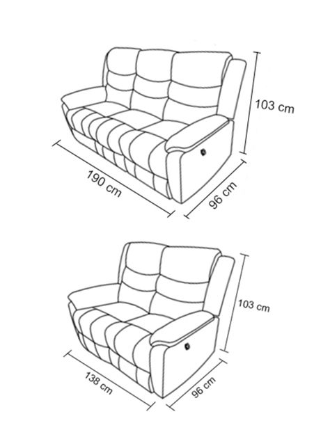 Juego de Living Reclinable Cinema Sofás 3C + 2C-2