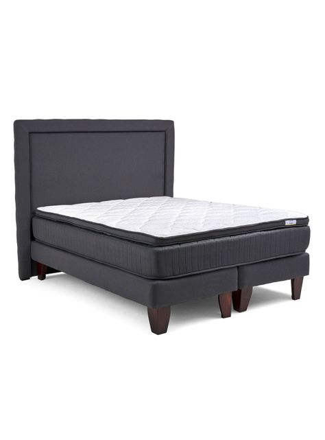 Cama Europea Hybrida Base Dividida Full + Respaldo-0