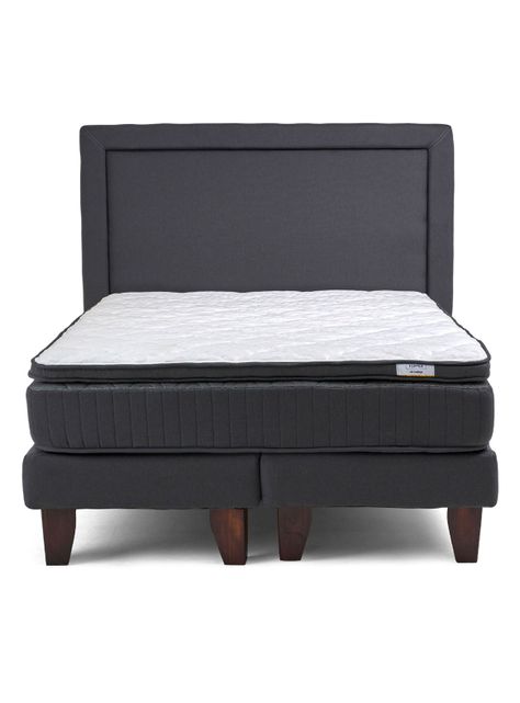 Cama Europea Hybrida Base Dividida Full + Respaldo-1