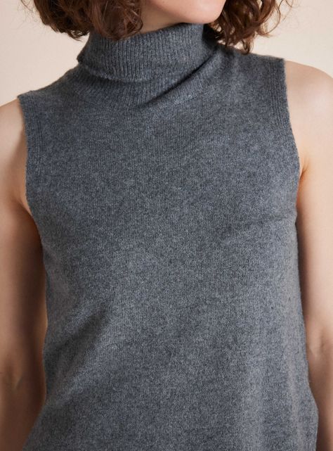Sweater Cuello Alto Sin Mangas-3