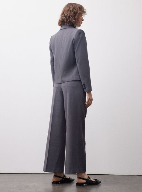 Pantalón Traje Wideleg Con Pinzas-5