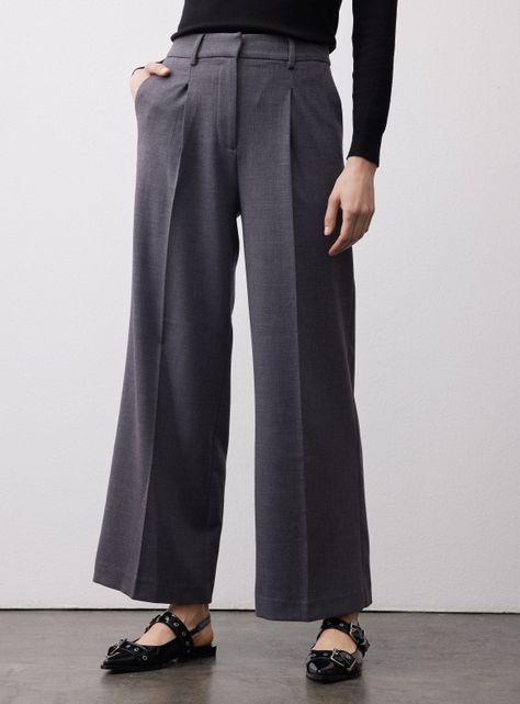 Pantalón Traje Wideleg Con Pinzas-0