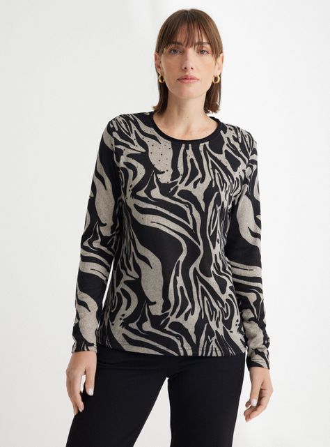 Polera Estampada con Brillos-0