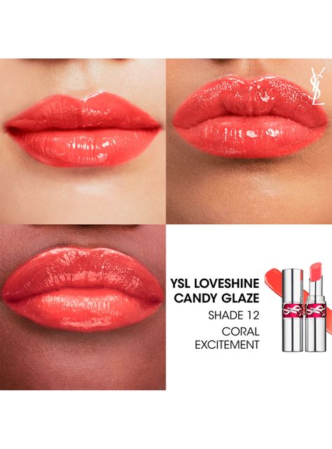 Brillo Labial YSL Loveshine Candy Glaze 12 Coral Excitement Yves Saint Laurent-2