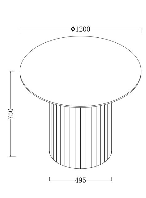 Mesa de Comedor Simón 120 cm Redonda-2