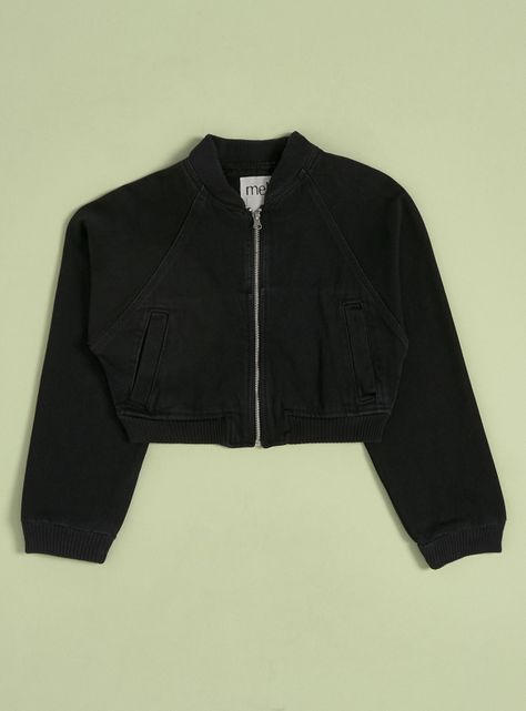 Chaqueta Denim Crop con Cierre-2