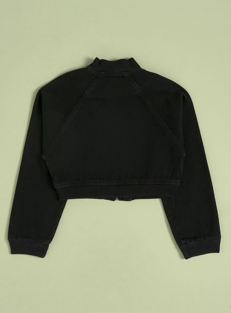 Chaqueta Denim Crop con Cierre-3