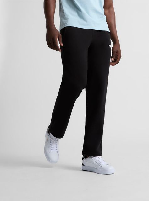 Pantalón Puma Ess Logo Pants FL op Negro Hombre-3