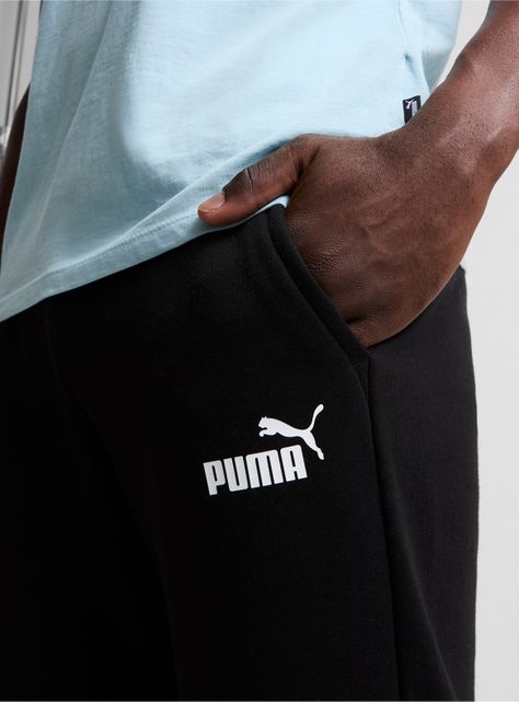 Pantalón Puma Ess Logo Pants FL op Negro Hombre-2