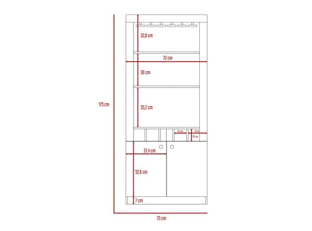 Bar Bellagio 75x36x175 cm TuHome-7