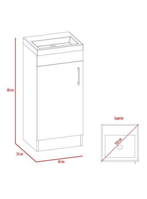 Mueble Lavamanos Madrid 1 Puerta Wengue-1