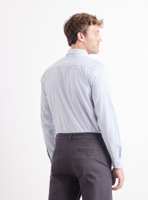 Camisa de Vestir Manga Larga Poplin Cuadros-1