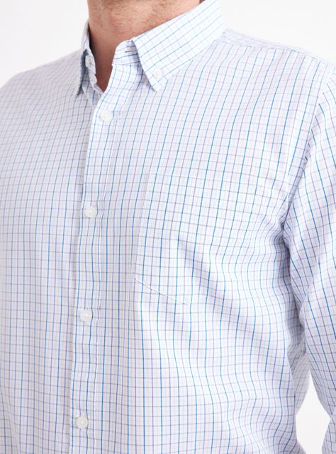 Camisa de Vestir Manga Larga Poplin Cuadros-3