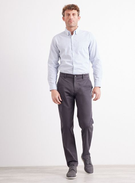 Camisa de Vestir Manga Larga Poplin Cuadros-4