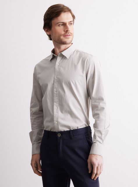 Camisa de Vestir de Algodón-0