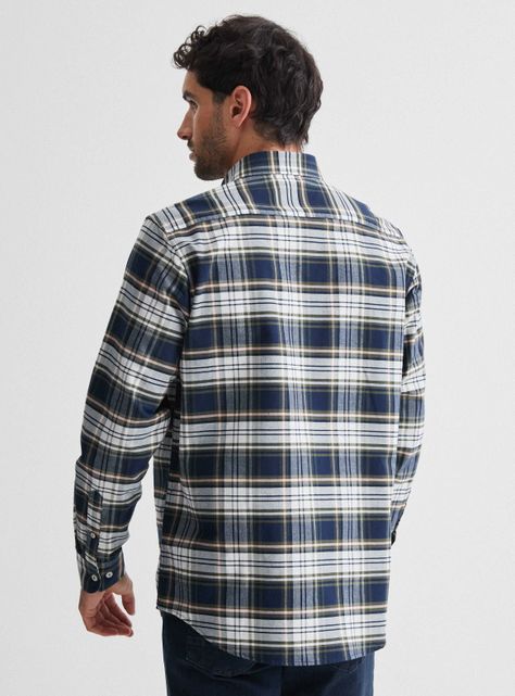 Camisa de Vestir Manga Larga Cuadros Medio-1