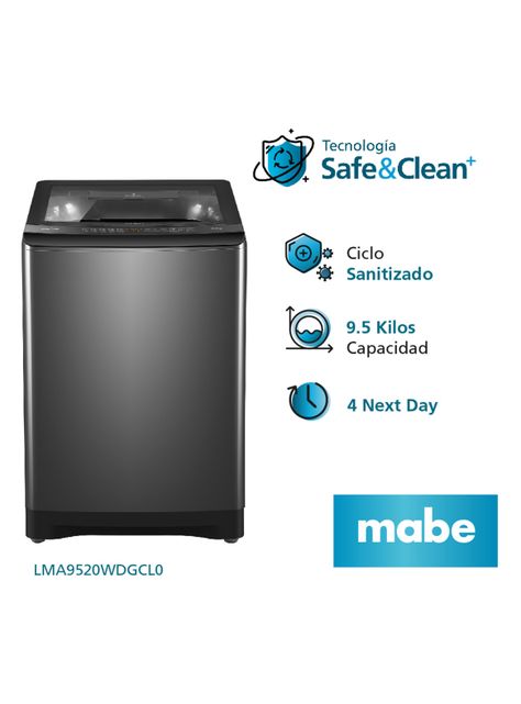 Lavadora Automática Superior 9.5 Kg Diamond Gray LMA9520WDGCL0-2