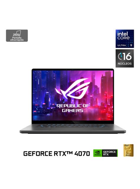 Notebook Gamer ROG Zephyrus G16 GU605 Intel Core i9 ultra 16 Núcleos NVIDIA GeForce RTX 4070 32GB RAM 1TB SDD 16" 2.5K 240Hz-1