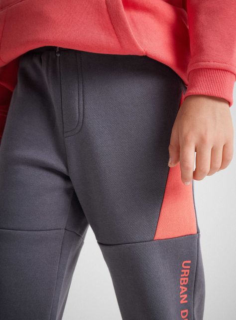 Pantalón Fleece Cortes Bicolor-1