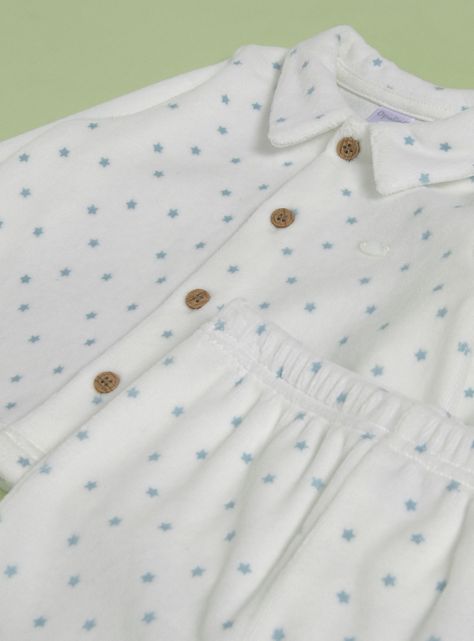 Conjunto con Cuello Bebé y Estampado de Estrellas-2