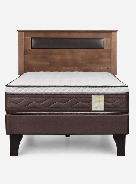 Cama Europea New Style 4 Plus 1.5 Plazas + Respaldo Ferrara-1