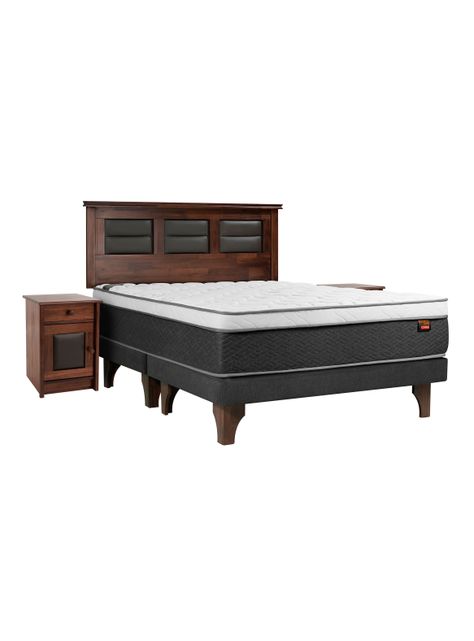 Cama Europea Everest 2 Plazas Base Dividida + Set Muebles Villarreal-0