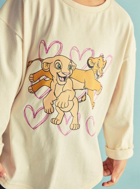 Polera Niña con Aplicación Nala & Simba Disney-1