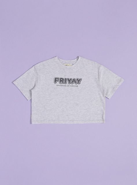 Polera Manga Corta Crop Front Print-2