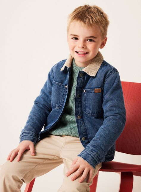 Chaqueta Denim Cuello Cotelé-0