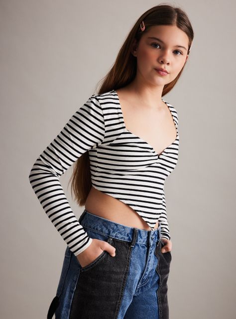 Polera Crop Rayitas-0