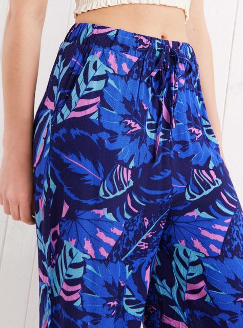 Pantalón Wide Leg  Estampado con Cintura Elastizada-2