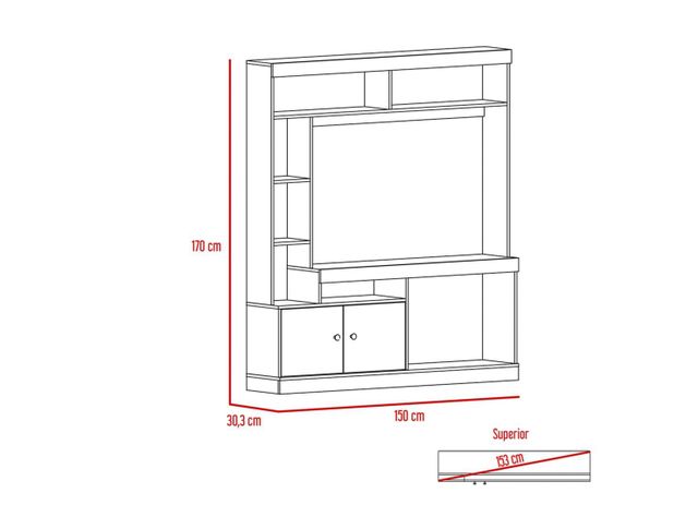 Combo Living Classic Estante TV 55'' + Biblioteca-3