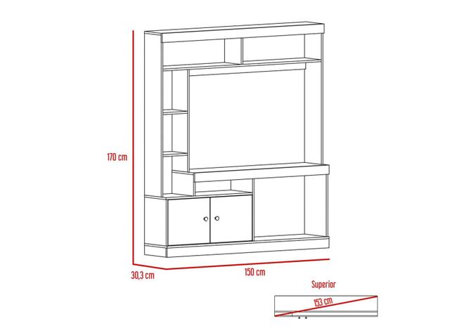 Combo Living Classic Estante 55'' + Arrimo-2