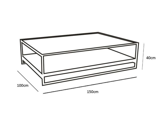 Mesa de Centro Saint Luke 100x150 cm Café Claro-2